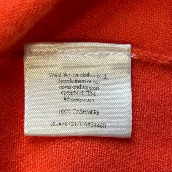 Eileen Fisher orange peach 100% cashmere waterfall open cardigan size XS - Picture 5 of 6